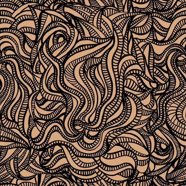 Хаотические черные полосатые и бежевые линии на бежевом фоне — стоковый вектор