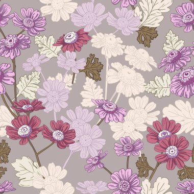 Colorful daisies flowers seamless pattern