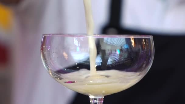 Processen Att Göra Cocktail Barman Förbereder Cocktail Baren Makrofotografering Hur — Stockvideo