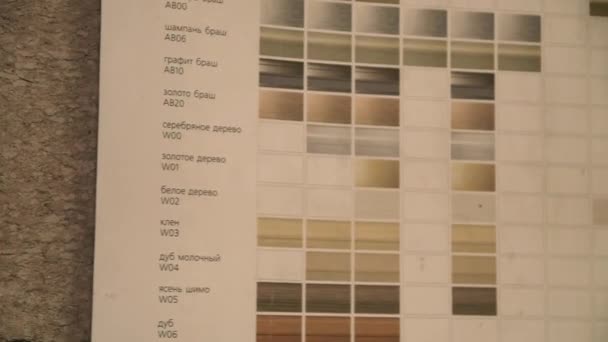 Die Farbpalette Der Wand Unterschiedliche Farben — Stockvideo