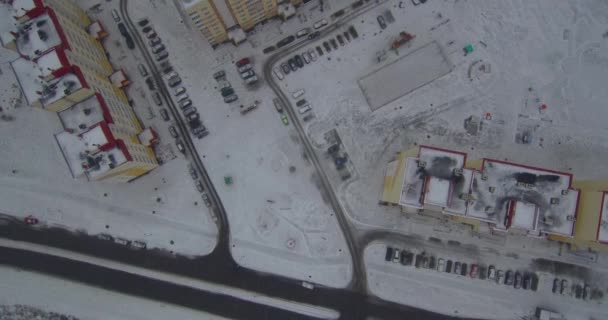 Winterstadt viel Schnee — Stockvideo
