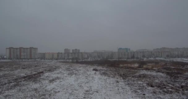 Зимове місто багато снігу — стокове відео