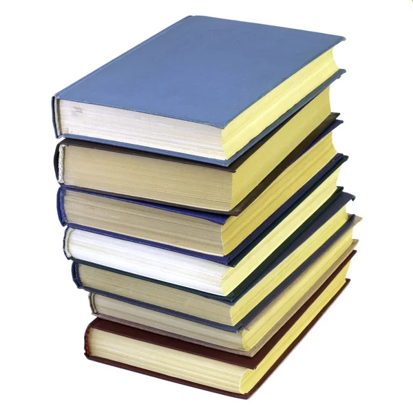 Stack of seven books isolated on the white background — Stock Photo, Image
