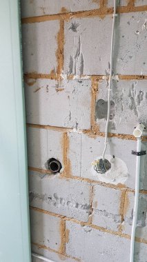 Yeni bir banyo inşaatı.