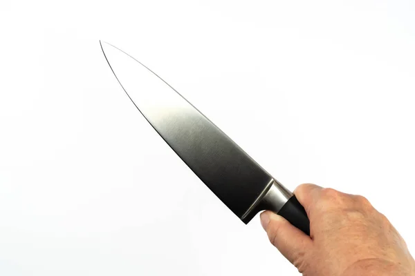 Butchers Knife Holding Hand — Stock Photo, Image