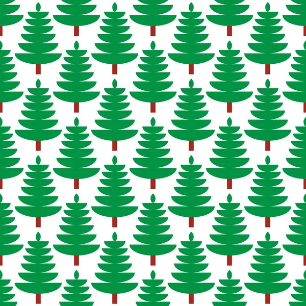 Vetor padrão sem emenda da árvore de Natal no fundo branco —  Vetores de Stock