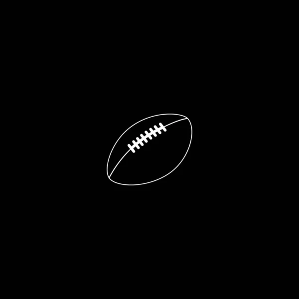 Ilustración vectorial rugby. americano icono de fútbol blanco sobre negro — Archivo Imágenes Vectoriales