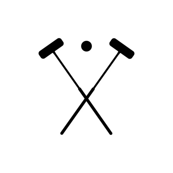Symbole de jeu de croquet. icône vectorielle en blanc — Image vectorielle