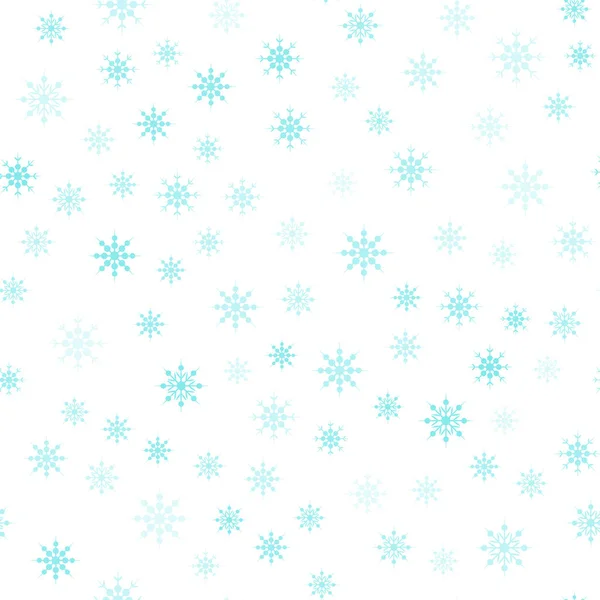 Weihnachten Muster Schneeflocke Hintergrund blau auf weiß — Stockvektor