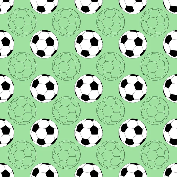Απρόσκοπτη μοτίβο ποδοσφαίρου, σε πολύχρωμο φόντο — Διανυσματικό Αρχείο