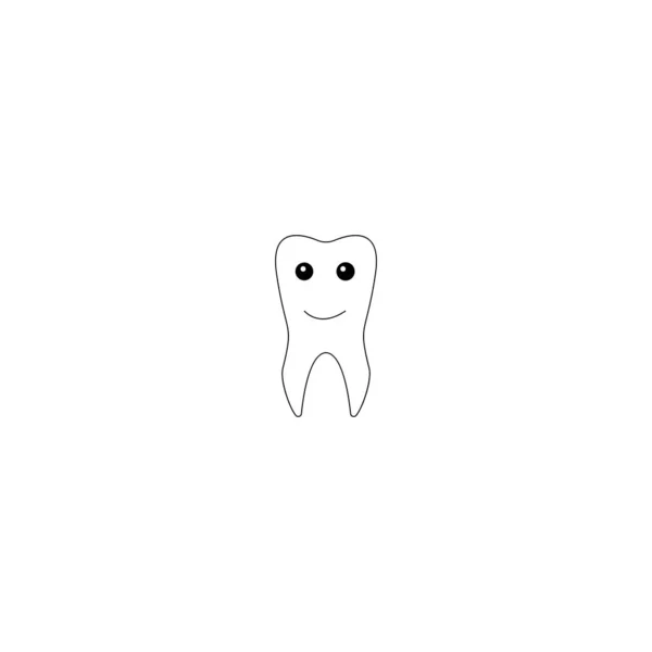 Diente icono dentista símbolo de signo de vector plano. Para interfaz de usuario móvil. diente — Vector de stock