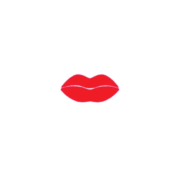 Lippen kussen. Vectorpatch, sticker geïsoleerd op wit. Cool sexy volume rood gekust. Selphie tekenfilm Teken voor afdruk, in strips, Mode, pop art, retro stijl jaren 80-90 — Stockvector