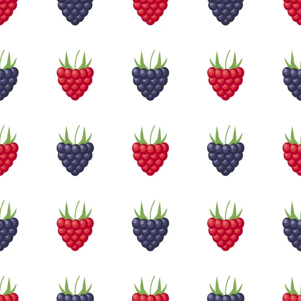 无缝模式的美味成熟的莓果的真实形象 — 图库矢量图片