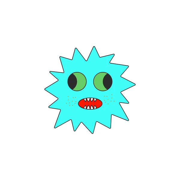 Cartoon funny monster doodle vector illustration isolated on white — ストックベクタ