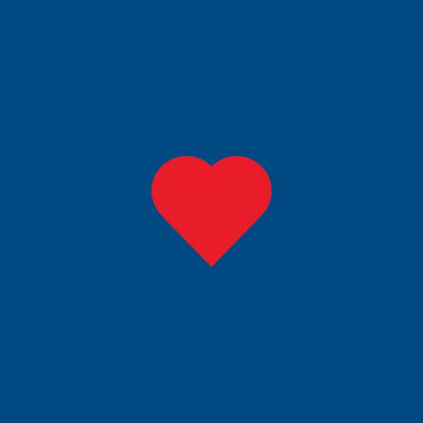 Valentine red heart simbol on classic blue background. — ストックベクタ