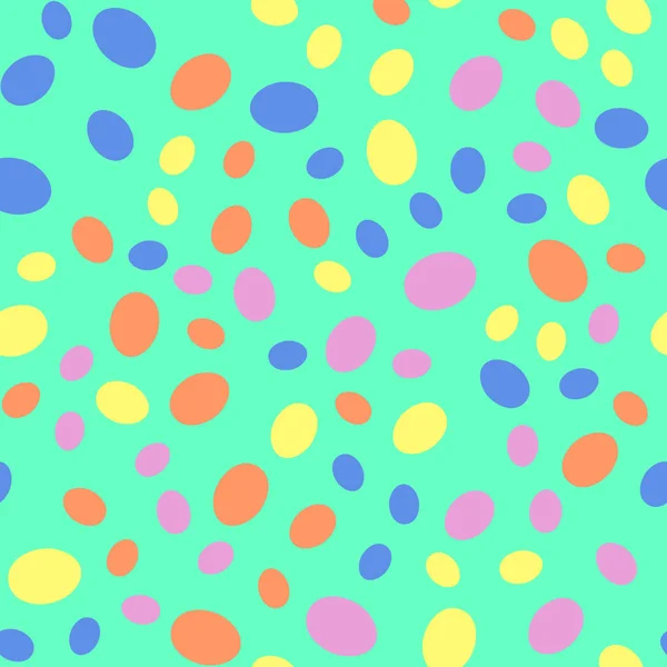 Modèle de Pâques sans couture avec des œufs colorés sur fond pastel — Image vectorielle