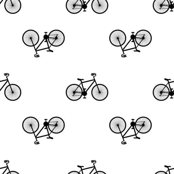 Seamless bicycles pattern. Stylish sporty print on white background. — Stock Vector