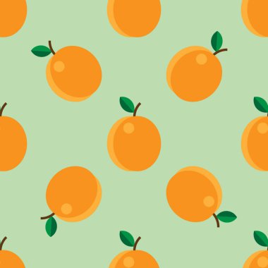 Şeftali veya kayısı düz vektör illüstrasyonundan Kusursuz Desen Arkaplanı