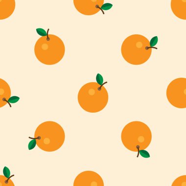 Portakal ve yaprakları ile vektör vintage seamless modeli. Retro desen portakal ile.