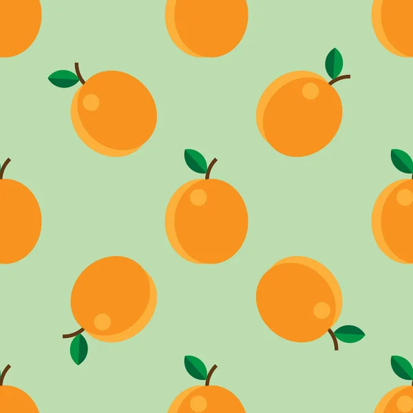 Seamless Pattern Background from Peach or apricot flat Vector Illustration — Stock Vector