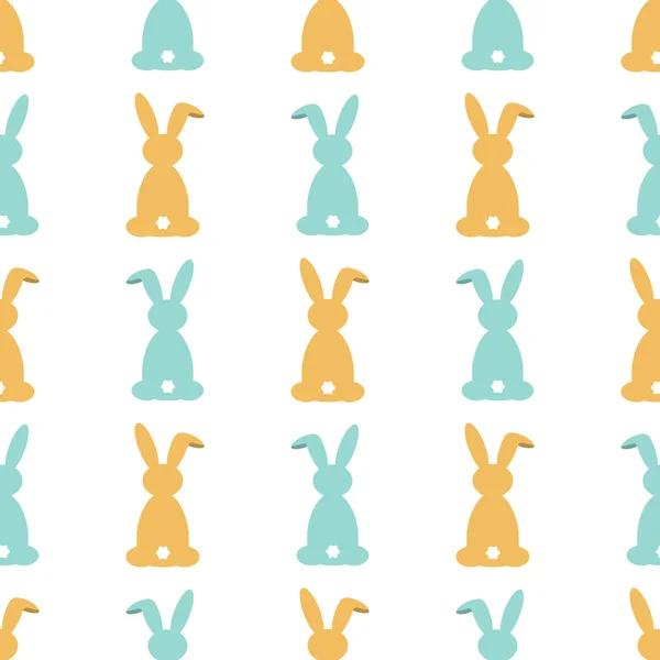 Mignon motif sans couture avec dos de lapin avec queue dans un style enfantin. Illustration vectorielle — Image vectorielle