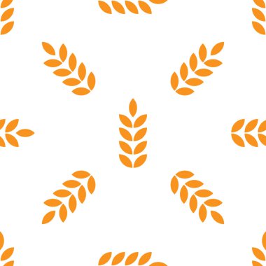 Wheat spike. Grain plant silhouette. Wheat pattern. Template vector on white