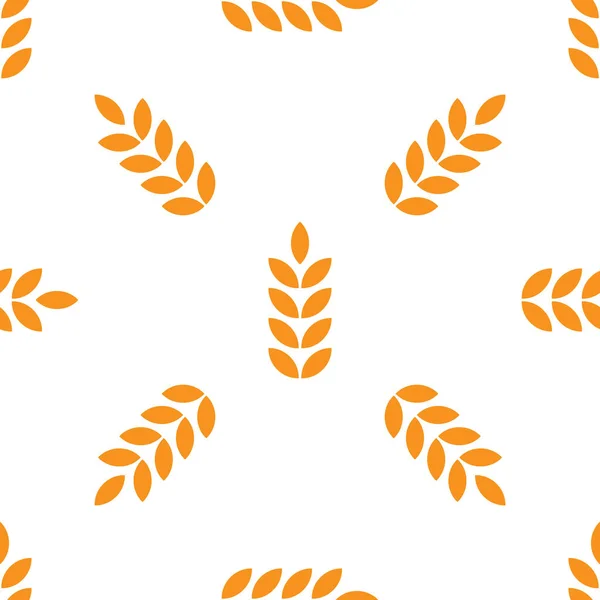 Пшеничный шип. Силуэт зерновых растений. Пшеничный узор. Вектор шаблона на белом — стоковый вектор