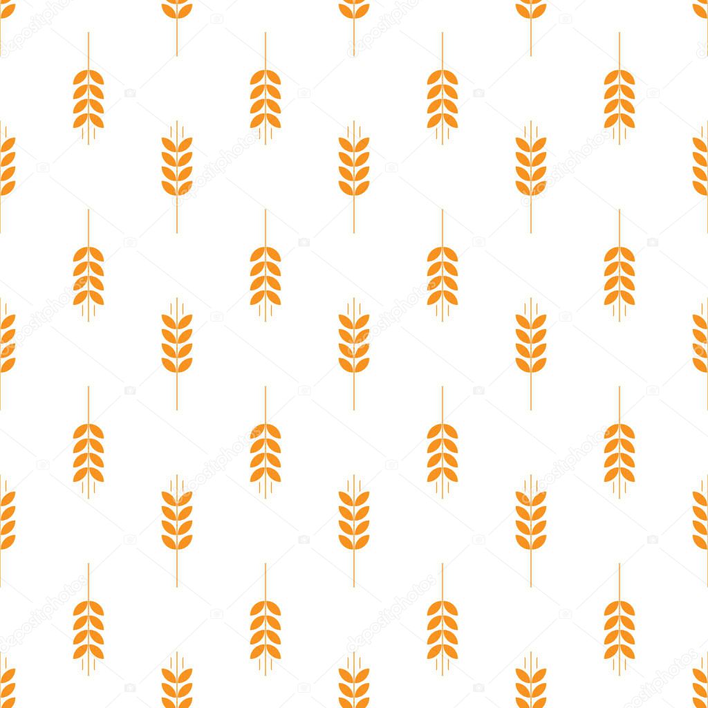 Vector seamless pattern with images of wheat ears