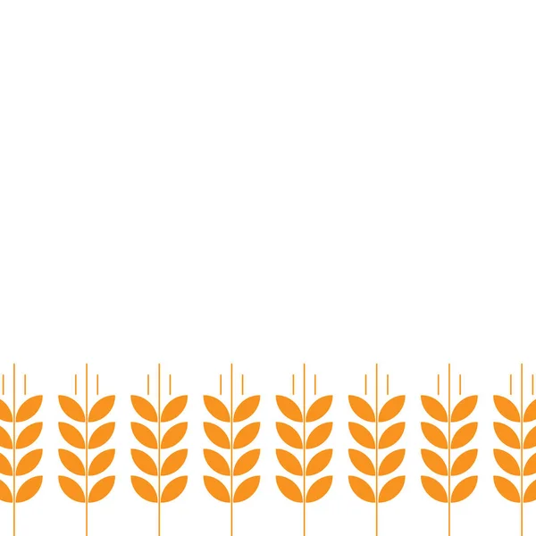 Cereal field. Ears of wheat. Agriculture straw. Orange rye grass. Place for text. Copy space. Background wheat boarder frame. — ストックベクタ