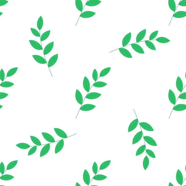 Patrón de hoja verde claro sin costuras. Ilustración vectorial — Archivo Imágenes Vectoriales