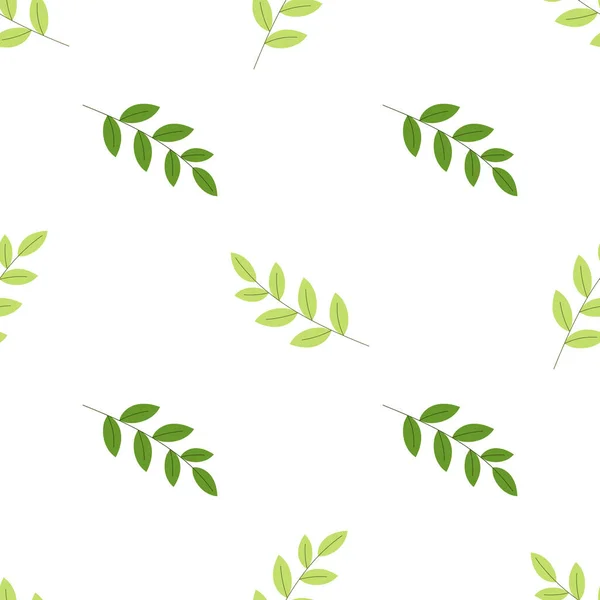 Textura de plantilla decorativa sin costuras con hojas verdes. Patrón de hoja sin costura. — Archivo Imágenes Vectoriales
