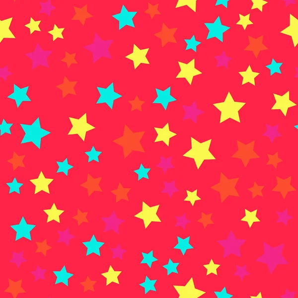 星とかわいいシームレスなパターン ベクターイラスト — ストックベクタ