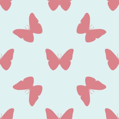 Kusursuz renkli kelebek deseni. Mavi üzerine vektör illüstrasyonu