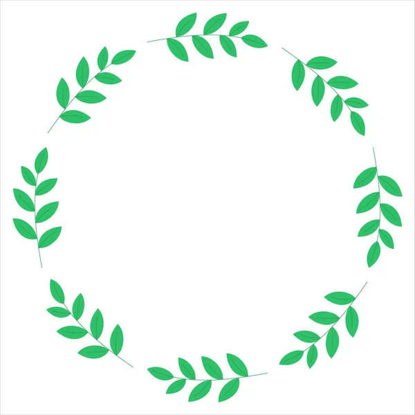 Hoja Verde Corona Vector Ilustración Plantilla Diseño Logotipo Lugar Para — Archivo Imágenes Vectoriales