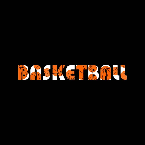 Basketball sport typography lettering. Tee Shirt graphics. Inspirational motivational poster. Vector illustration. Sport basketball textured letters word — Stockvektor