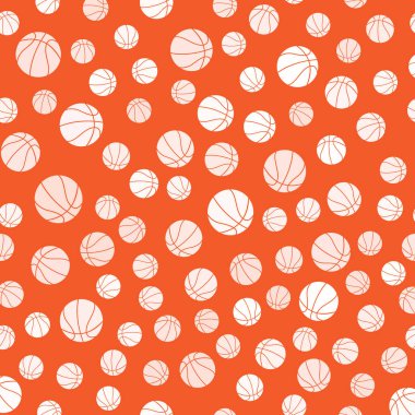vector seamless basketball pattern. sport pattern with balls on orange background