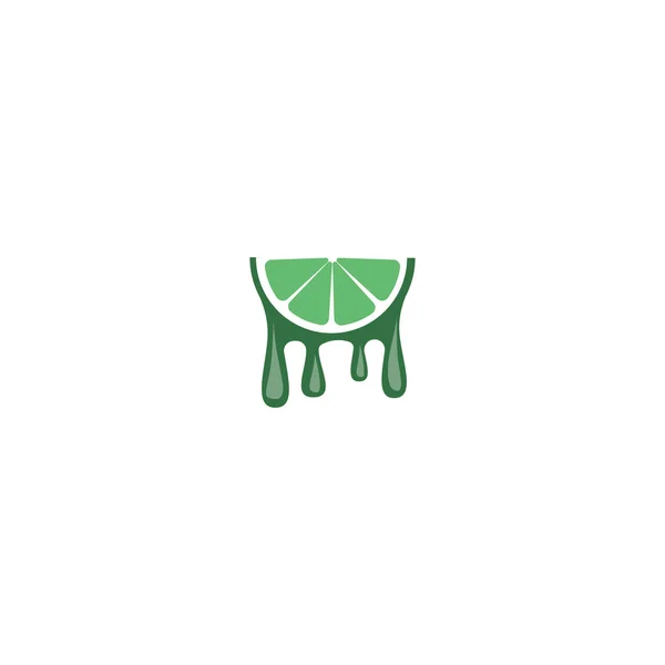Stylized half lime slice from which squeezed fresh juice. Juicy design elements — Stok Vektör
