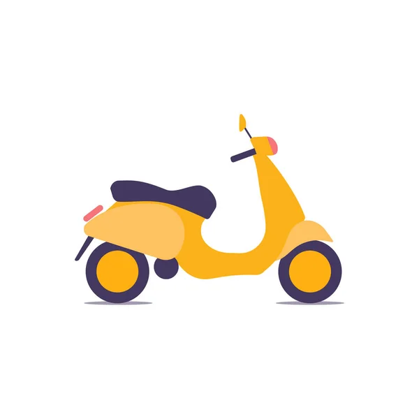 Klara vintage scooter, vektor illustration, stadsliv, rida en motorcykel i staden, för leverans — Stock vektor