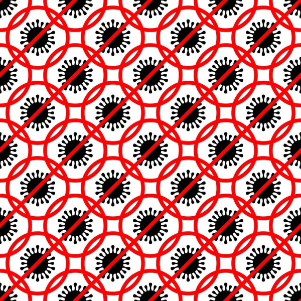 Modèle Sans Couture Coronavirus Illustration Vectorielle Répétitive Virus Plats Sur — Image vectorielle
