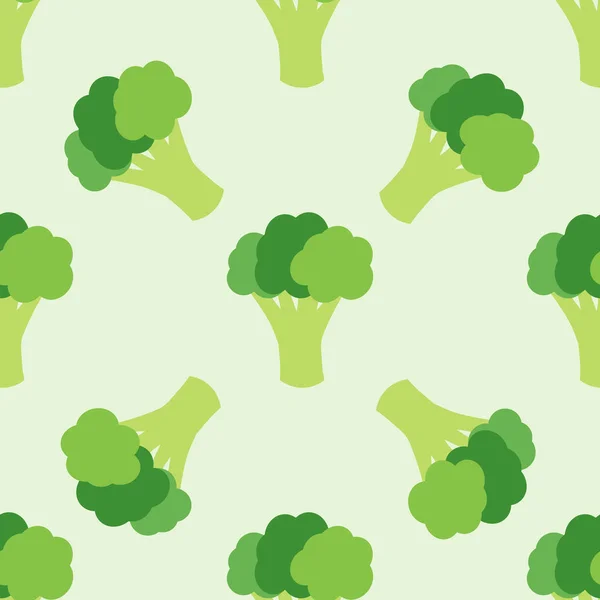 Pola Brokoli Kartun Mulus Berwarna Ilustrasi Vektor - Stok Vektor
