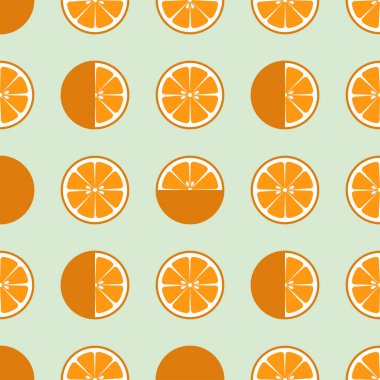 Vektör illüstrasyon Turuncu yarım dilimler deseni. Arkaplan