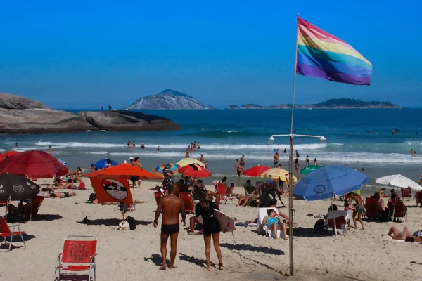 Rio Janeiro Brazilië Juli 2019 Het Beroemde Copacabana Beach Met — Stockfoto
