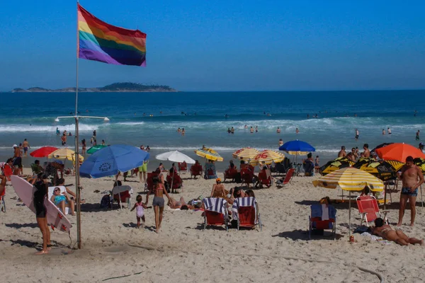 Rio Janeiro Brazilië Juli 2019 Het Beroemde Copacabana Beach Met — Stockfoto