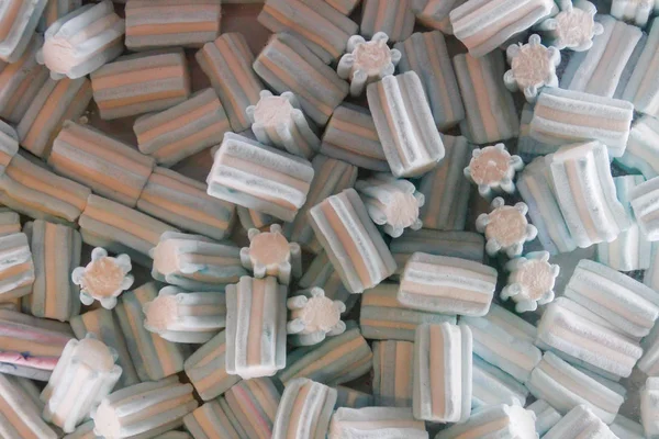 Süße Weiche Und Luftige Hintergrund Von Marshmallows Zarte Süßigkeiten — Stockfoto