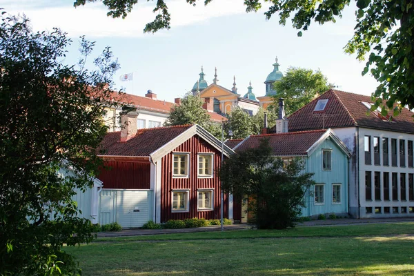 Кальмар Швеция Июня 2016 Года Милые Уютные Дома Скандинавской Архитектуры — стоковое фото