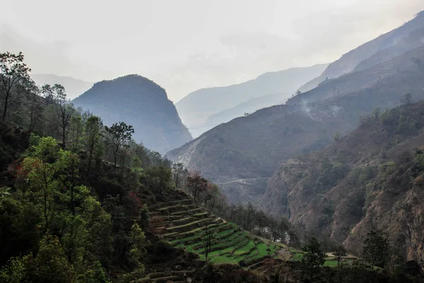 Nepal Deki Himalaya Dağlarının Muhteşem Manzarası Thorong Daki Yüksek Yaya — Stok fotoğraf