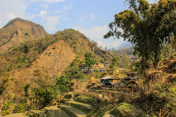 Nepal Deki Himalaya Dağlarının Muhteşem Manzarası Thorong Daki Yüksek Yaya — Stok fotoğraf