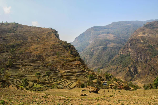 Nepal Deki Himalaya Dağlarının Muhteşem Manzarası Thorong Daki Yüksek Yaya — Stok fotoğraf