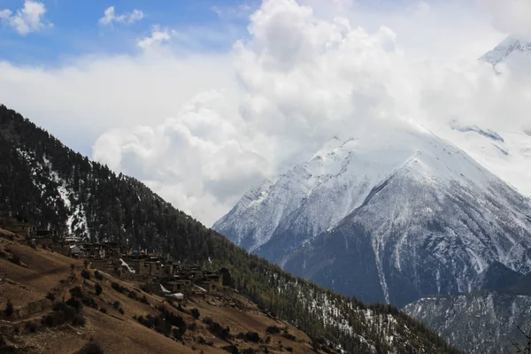 Vacker Natur Utsikt Över Himalaya Bergen Nepal Det Högsta Gångpasset — Stockfoto