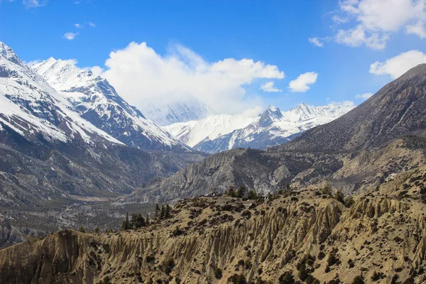 Vacker Natur Utsikt Över Himalaya Bergen Nepal Det Högsta Gångpasset — Stockfoto